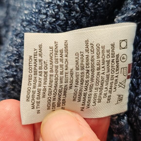 Blue Willi's cotton Indigo dyed roll neck oversized pullover sweater size Small - Picture 9 of 11